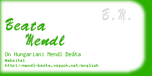 beata mendl business card