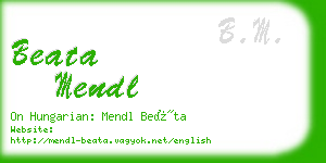 beata mendl business card